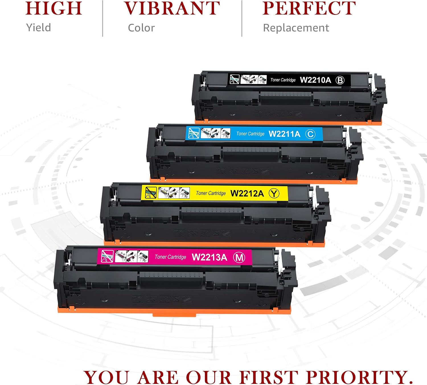 Color toner cartridge W2213A NO CHIP (1250 p)