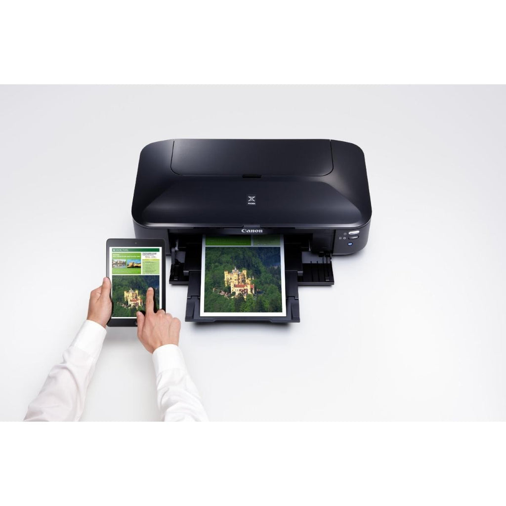 Canon PIXMA iX6840 A3+ / Prints up to A3+ printing : Up to 9600¹ x 2400 dpi / 5 Individual Inks (PGBK, BK, C, M, Y)/ Full Dot LCD / Hi-Speed USB / Wi-