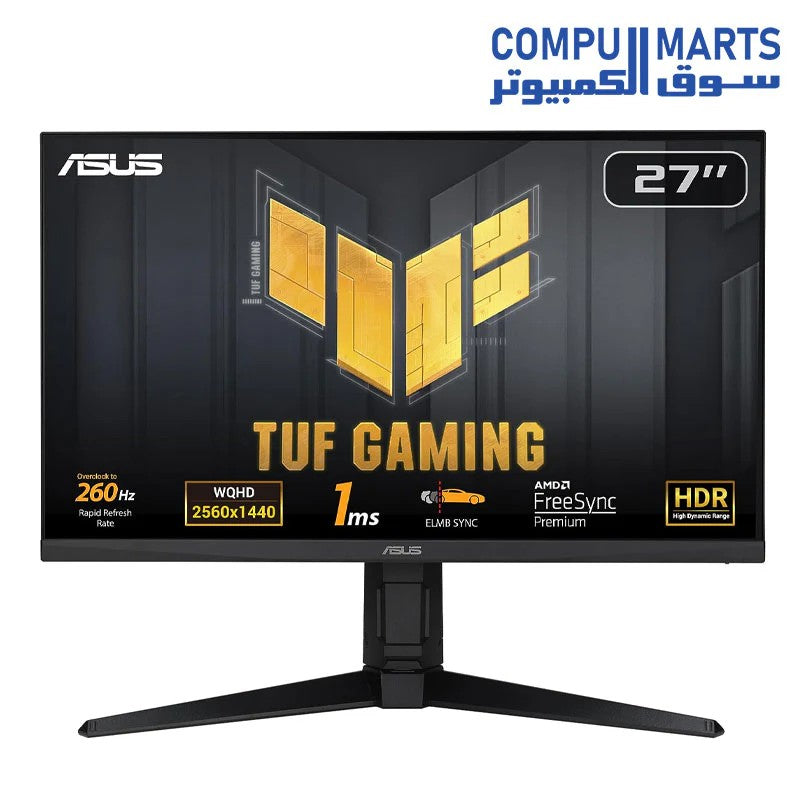 Asus Monitor 27" TUF Gaming VG27AQML1A-W 2xHDMI, DP, 2xUSB, MM, IPS, 2560x1440, 260Hz, 1ms, DCI-P3 90%, AdaptiveSync, Pivot, HDR400, білий