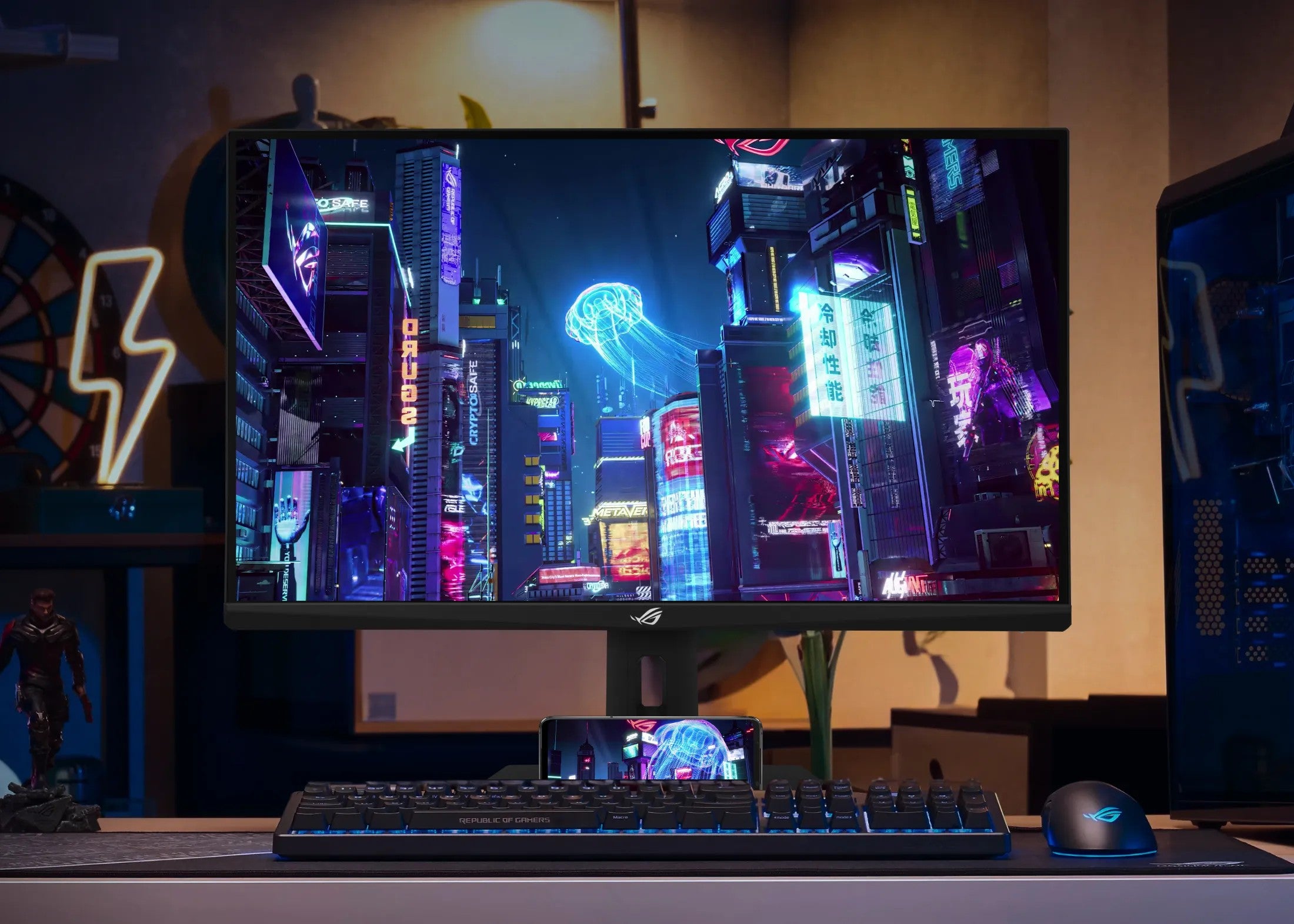 Asus Monitor 27" ROG Strix XG27UCS HDMI, DP, USB-C, Audio, IPS, 3840x2160, 160Hz, 1ms, sRGB 130%, FreeSync, Pivot, HDR400