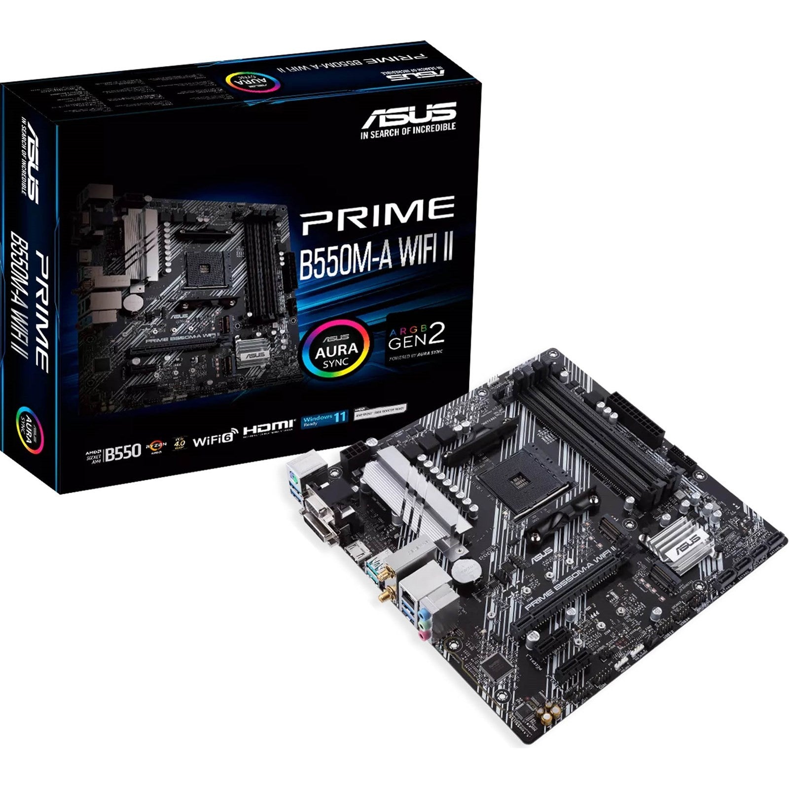 ASUS Motherboard PRIME B550M-K sAM4 B550 4xDDR4 M.2 HDMI DVI D-Sub mATX