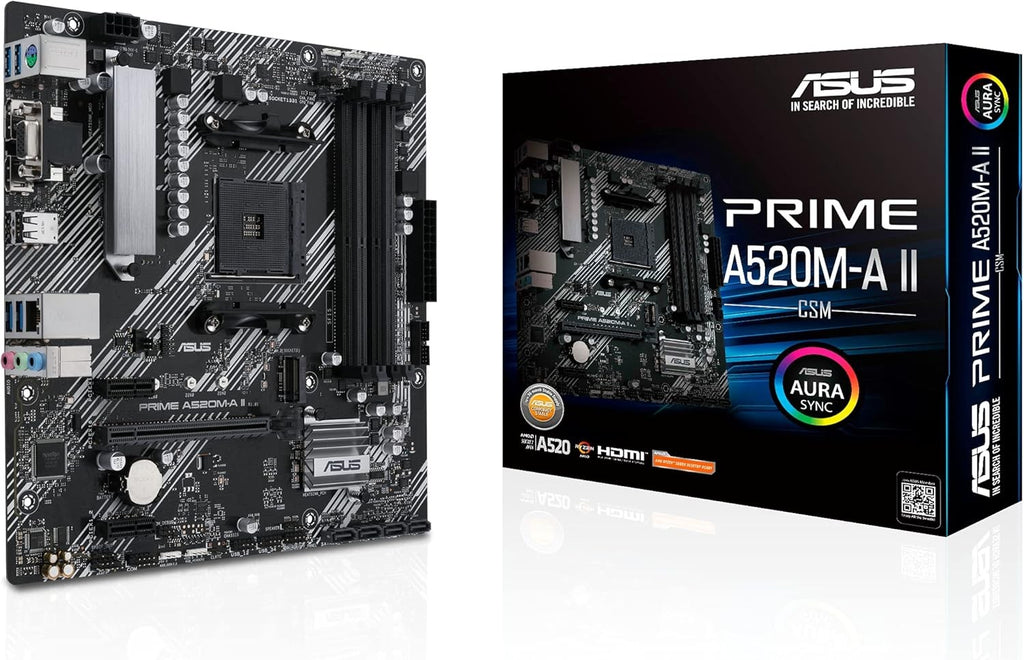 ASUS Motherboard PRIME A520M-A II/CSM sAM4 A520 4xDDR4 HDMI D-Sub DP mATX