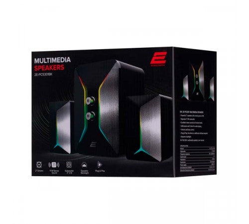 2E Multimedia speaker PCS101 RGB, 2.0, USB, Black