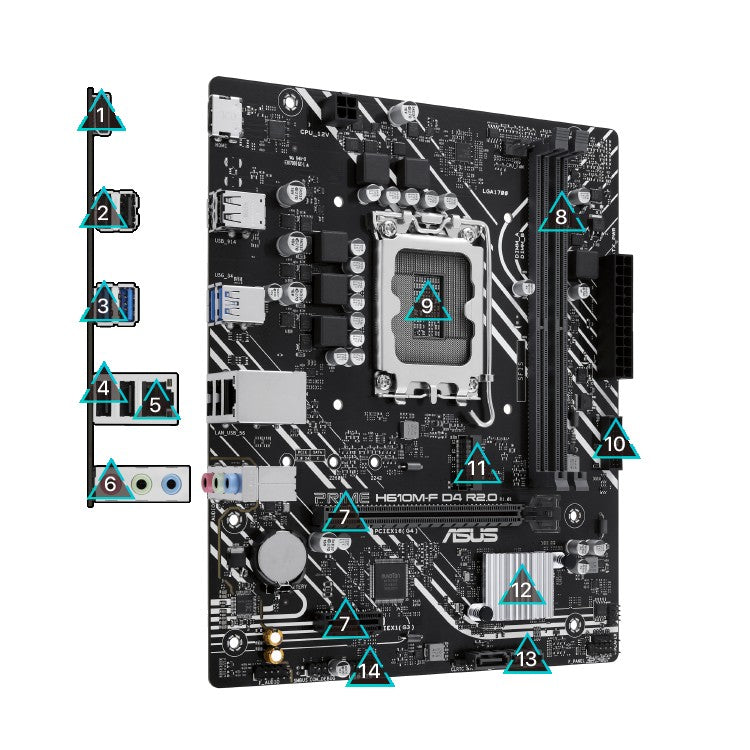 ASUS PRIME H610I-PLUS D4-CSM s1700 H610 2xDDR4 M.2 HDMI D-Sub DP mITX
