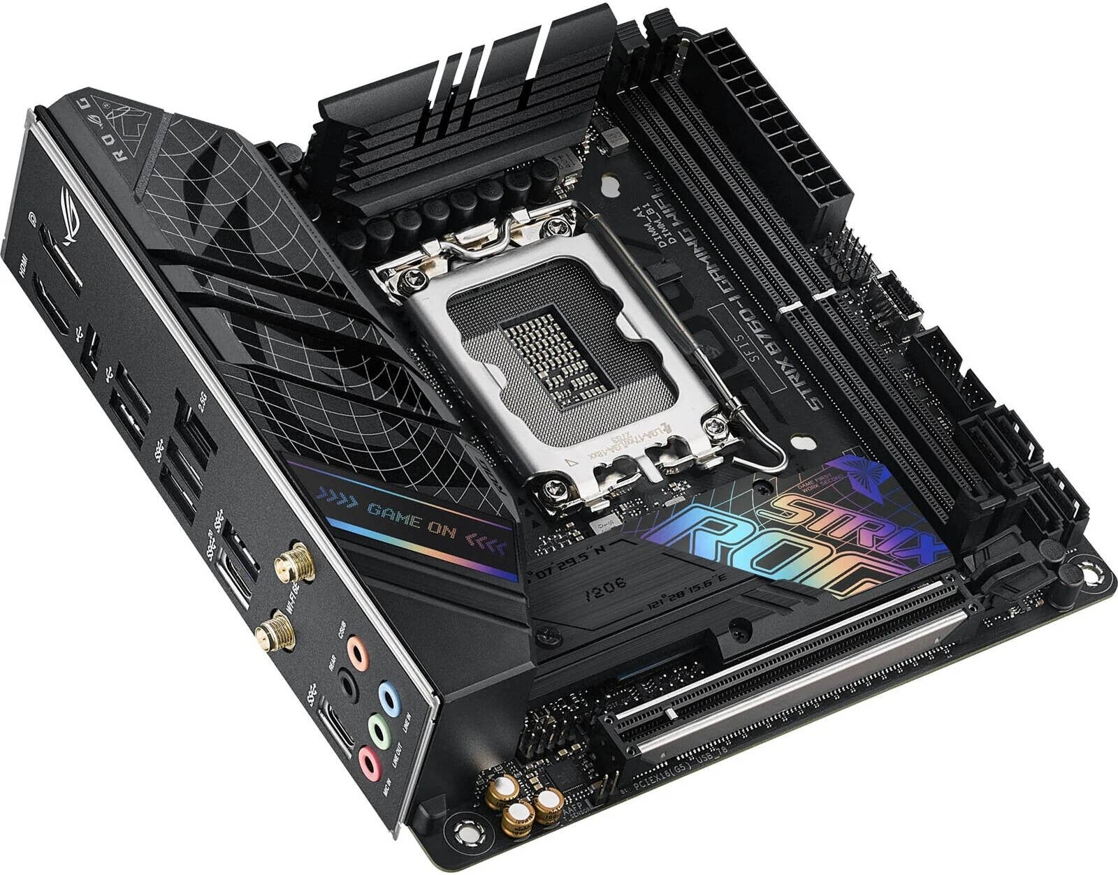 ASUS Motherboard ROG STRIX B760-I GAMING WIFI s1700 B760 2xDDR5 M.2 HDMI DP Wi-Fi BT mITX