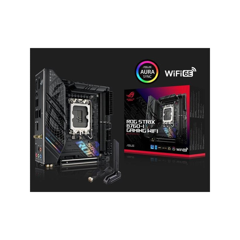 ASUS Motherboard ROG STRIX B760-I GAMING WIFI s1700 B760 2xDDR5 M.2 HDMI DP Wi-Fi BT mITX