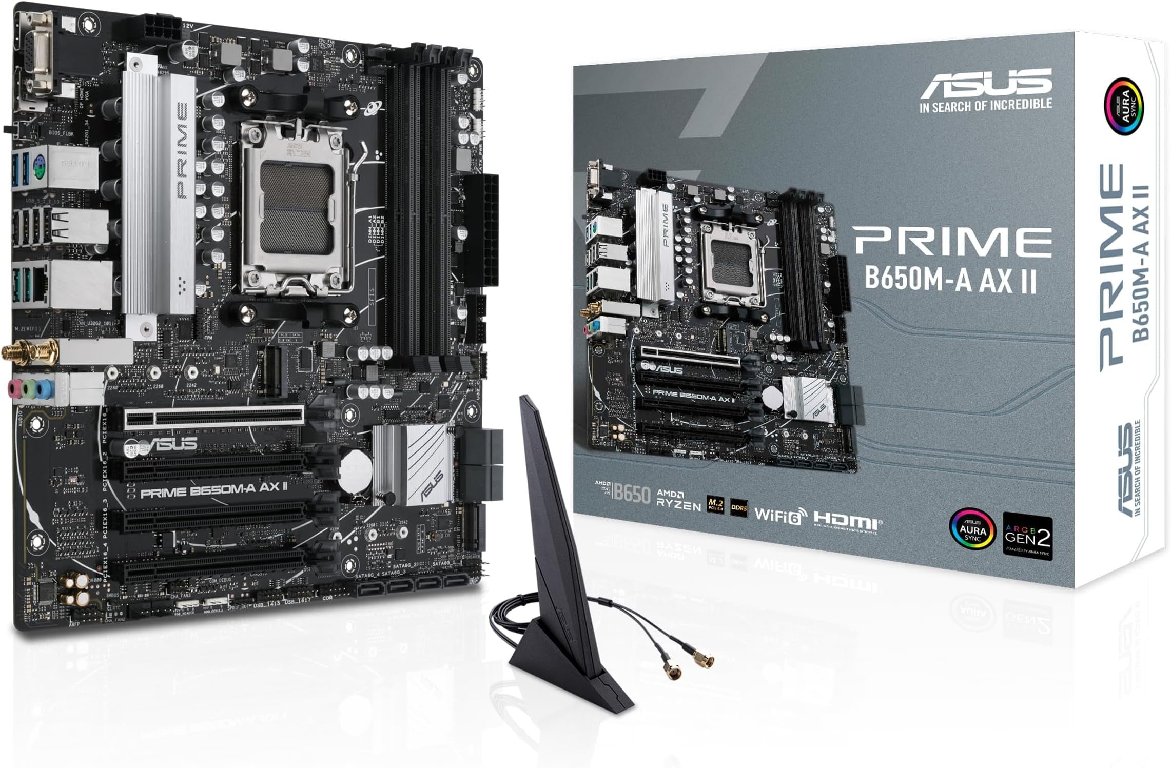 ASUS Motherboard PRIME B650M-A II-CSM sAM5 B650 4xDDR5 M.2 D-Sub HDMI DP mATX