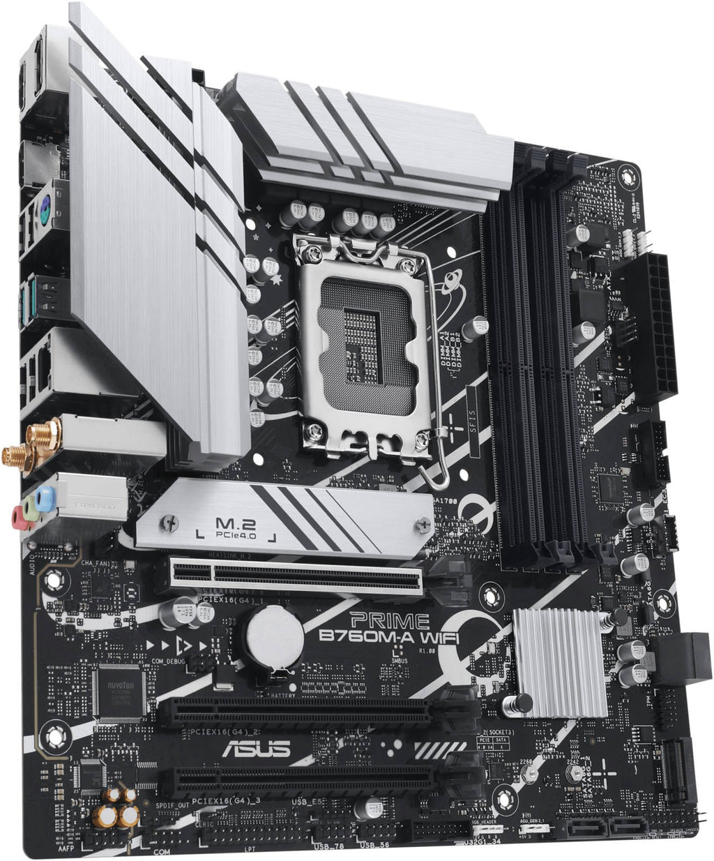 ASUS Motherboard PRIME B760M-A WIFI s1700 B760 4xDDR5 M.2 HDMI DP Wi-Fi BT mATX