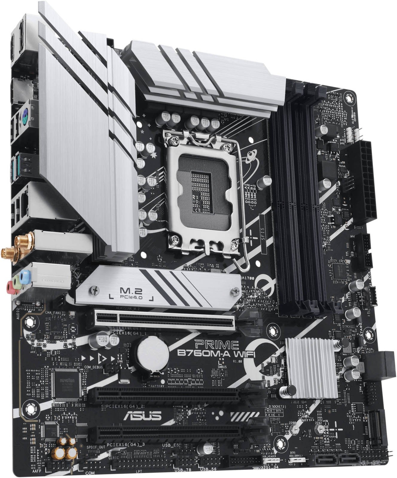 ASUS Motherboard PRIME B760M-A WIFI s1700 B760 4xDDR5 M.2 HDMI DP Wi-Fi BT mATX