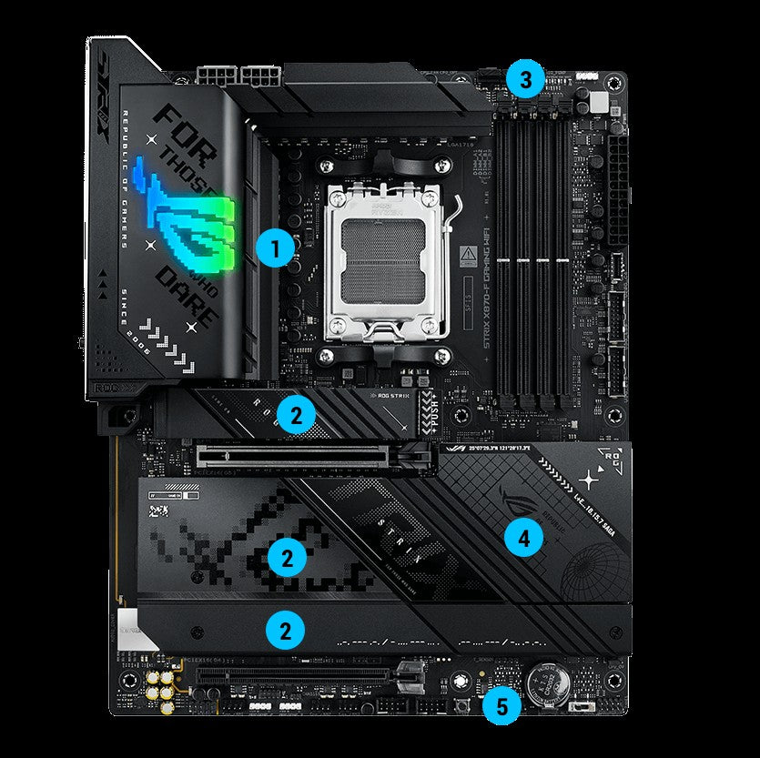 ASUS Motherboard ROG STRIX X870-F GAMING WIFI sAM5 X870 4xDDR5 M.2 HDMI DP WiFi BT ATX