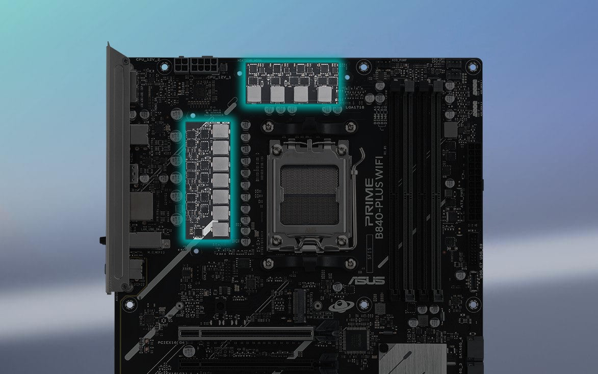 ASUS Motherboard PRIME B840-PLUS WIFI sAM5 B840 4xDDR5 M.2 HDMI DP WiFi BT ATX