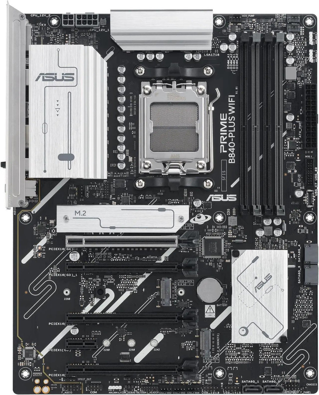 ASUS Motherboard PRIME B840-PLUS WIFI sAM5 B840 4xDDR5 M.2 HDMI DP WiFi BT ATX
