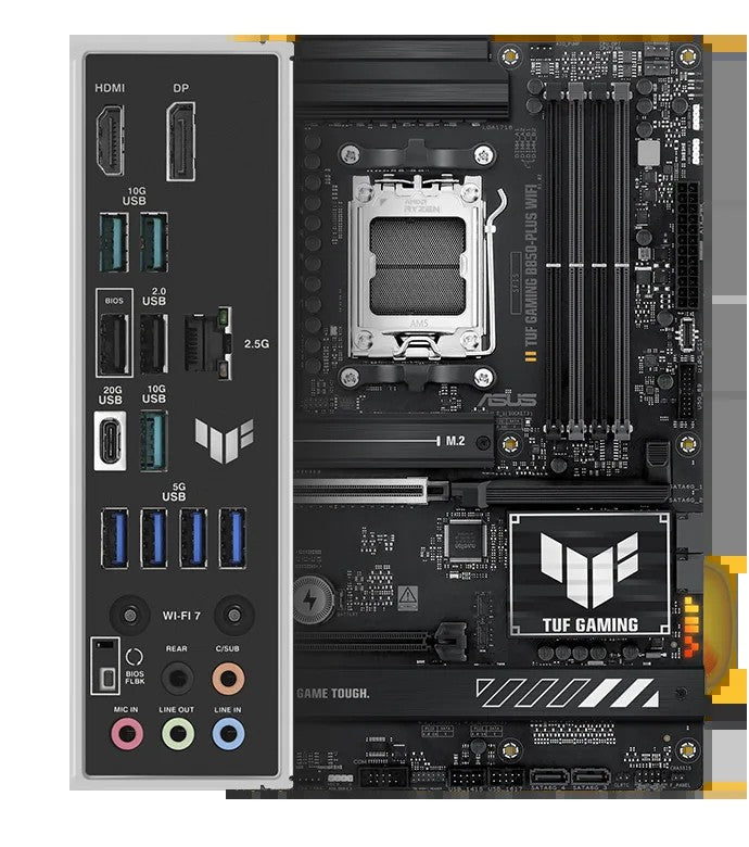 ASUS Motherboard TUF GAMING B850-PLUS WIFI sAM5 B850 4xDDR5 M.2 HDMI DP WiFi BT ATX