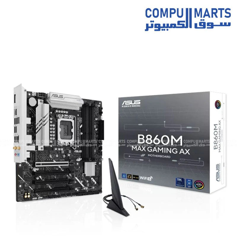 ASUS Motherboard B860M MAX GAMING AX s1851 B860 4xDDR5 M.2 DP USB Type-C Wi-Fi BT mATX