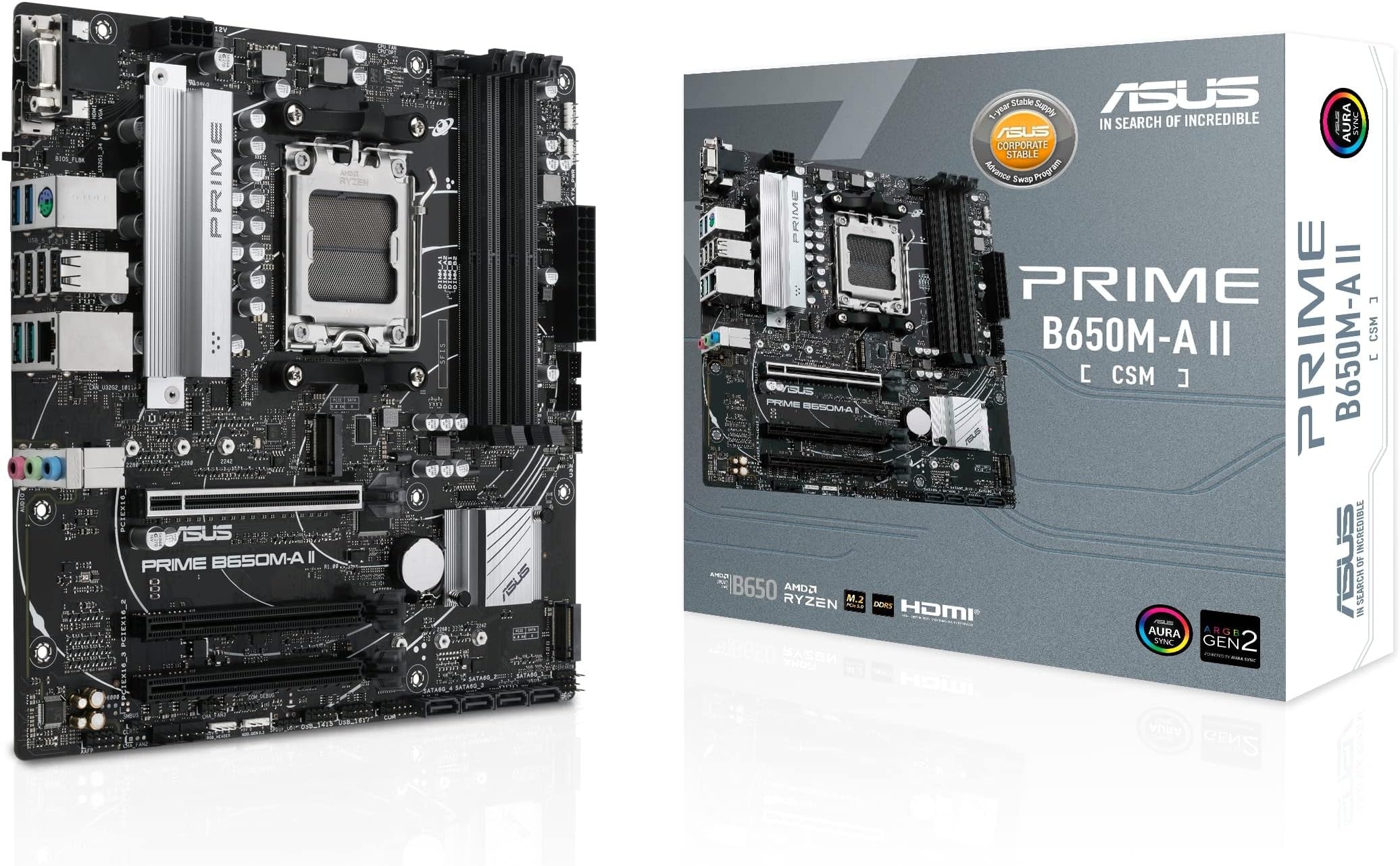 ASUS Motherboard PRIME B850M-A WIFI sAM5 B850 4xDDR5 M.2 HDMI DP WiFi BT mATX