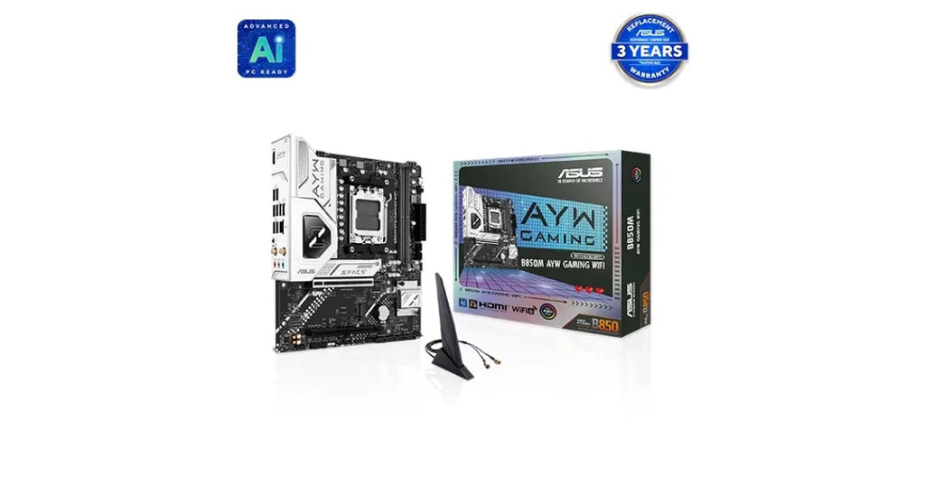 ASUS Motherboard B850M AYW GAMING WIFI sAM5 B850 2xDDR5 M.2 HDMI Wi-Fi BT mATX
