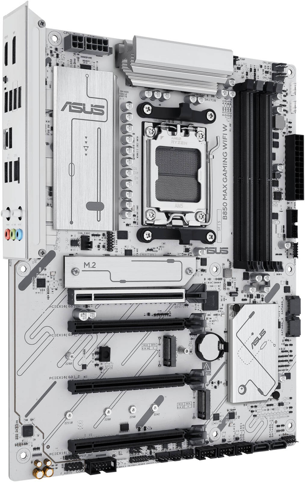 ASUS Motherboard B850 MAX GAMING WIFI W sAM5 B850 4xDDR5 M.2 HDMI DP WiFi BT ATX white