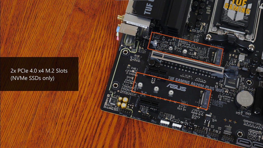 ASUS Motherboard TUF GAMING A620AM-PLUS WIFI sAM5 A620 4xDDR5 HDMI DP Wi-Fi BT mATX