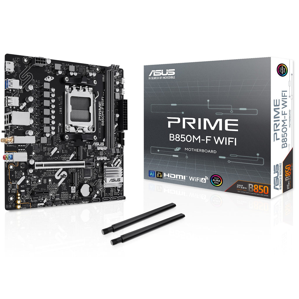 ASUS Motherboard PRIME B850M-F WIFI sAM5 B850 2xDDR5 M.2 HDMI Wi-Fi BT mATX