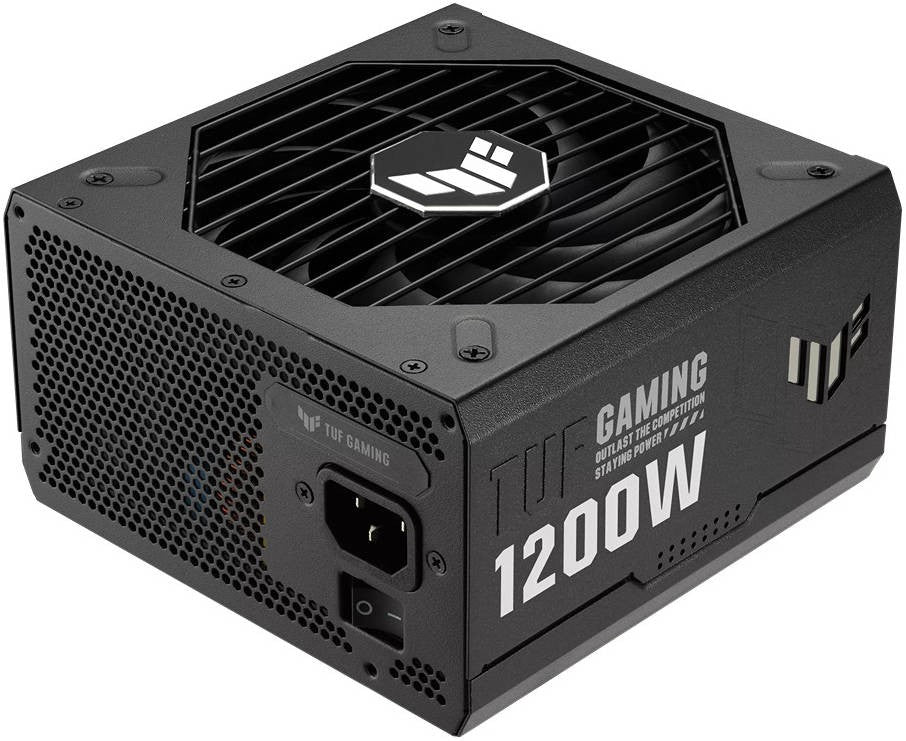 ASUS TUF GAMING (1200W), >90%, 80+ Gold, 135mm, 1xMB 24pin(20+4), 2xCPU 8pin(4+4), 4xMolex, 5xSATA, 3xPCIe 8pin(6+2), 1xPCIe GEN5