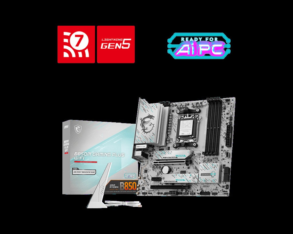 MSI Motherboard B850M GAMING PLUS WIFI sAM5 B850 4xDDR5 M.2 HDMI DP WiFi BT mATX