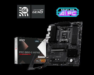 MSI Motherboard PRO B850-S WIFI6E sAM5 B850 4xDDR5 M.2 HDMI WiFi BT ATX