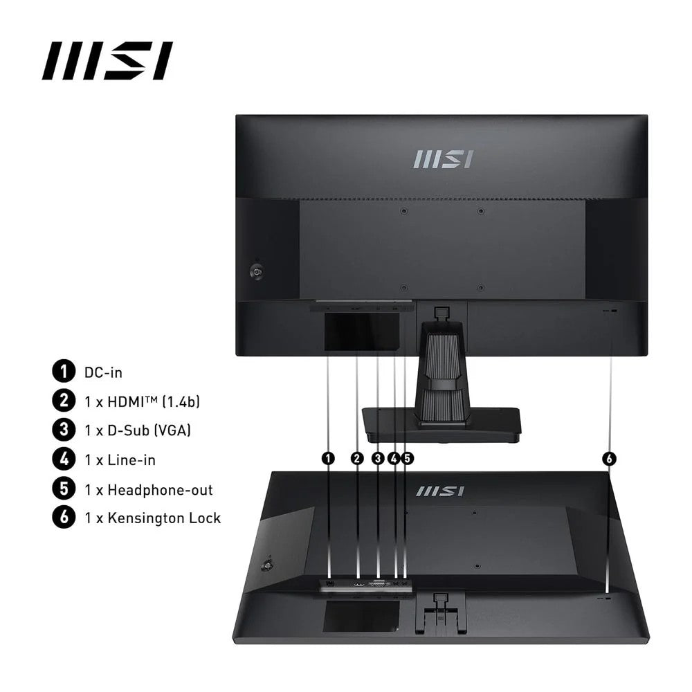 MSI PRO MP251P /23.8” (60cm) /ADJUSTMENT 90° / Flat / 101% SRGB / Rapid IPS /1920 x 1080 (FHD) / 300 NIT / 100Hz /178°- 178° / 1ms (MPRT) / 4ms (GTG)