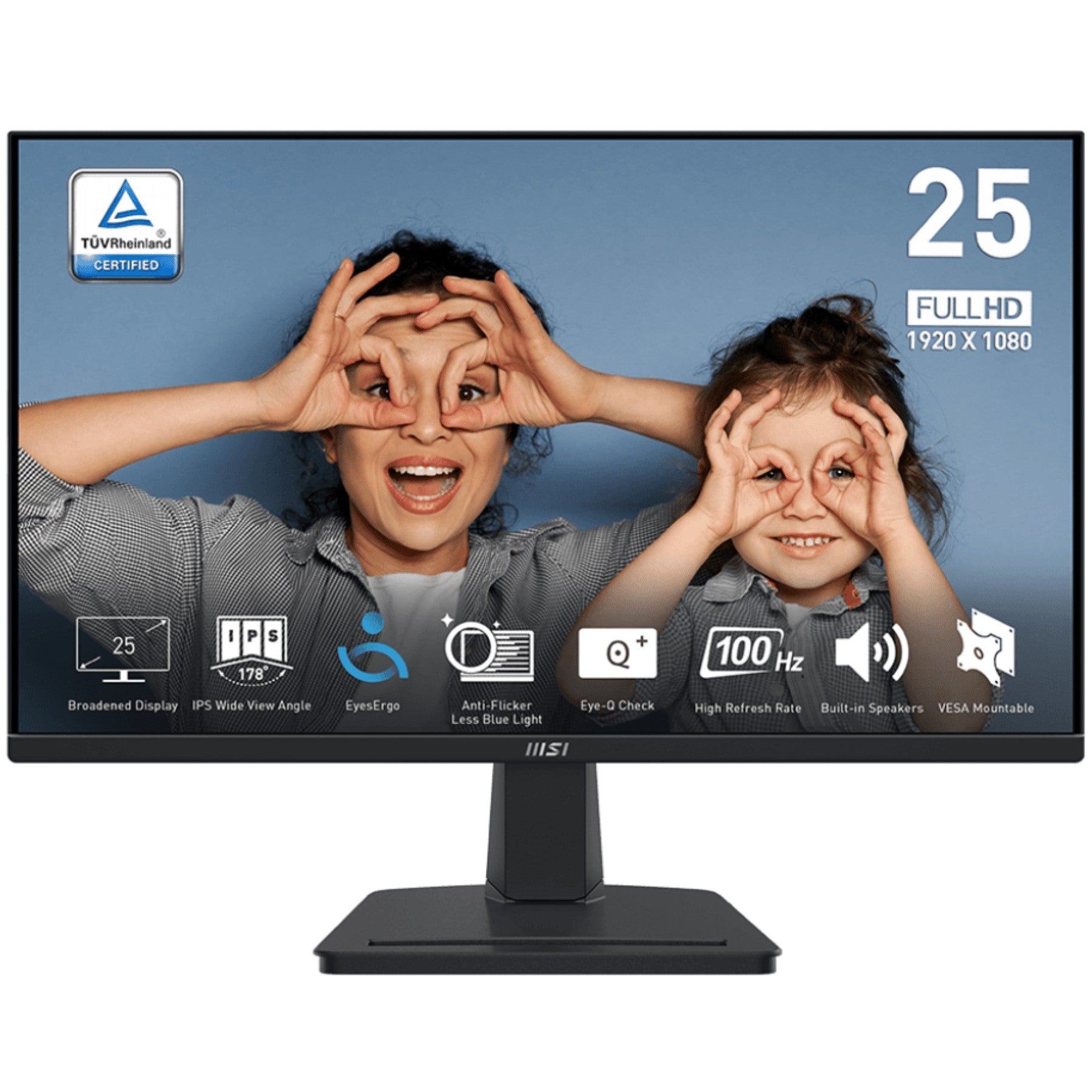 MSI Monitor 24.5" PRO MP251 D-Sub, HDMI, MM, IPS, 100Hz, 4ms, sRGB 101%