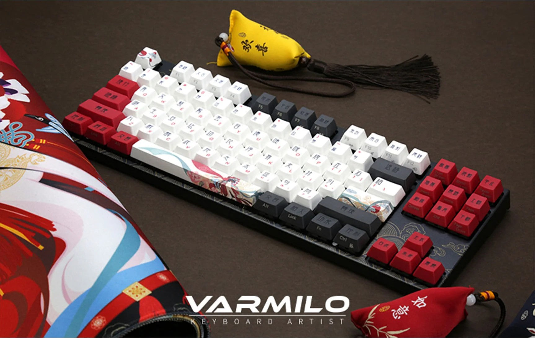 Mechanical keyboard Varmilo VEM87 Beijing Opera 87Key, EC V2 Ivy, USB-A, EN/UKR, White Led, Чорний