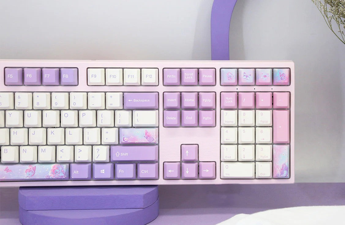 Mechanical keyboard Varmilo VEM87 Dreams On Board 87Key, EC V2 Jasmine, USB-A, EN/UKR, White Led, Рожевий