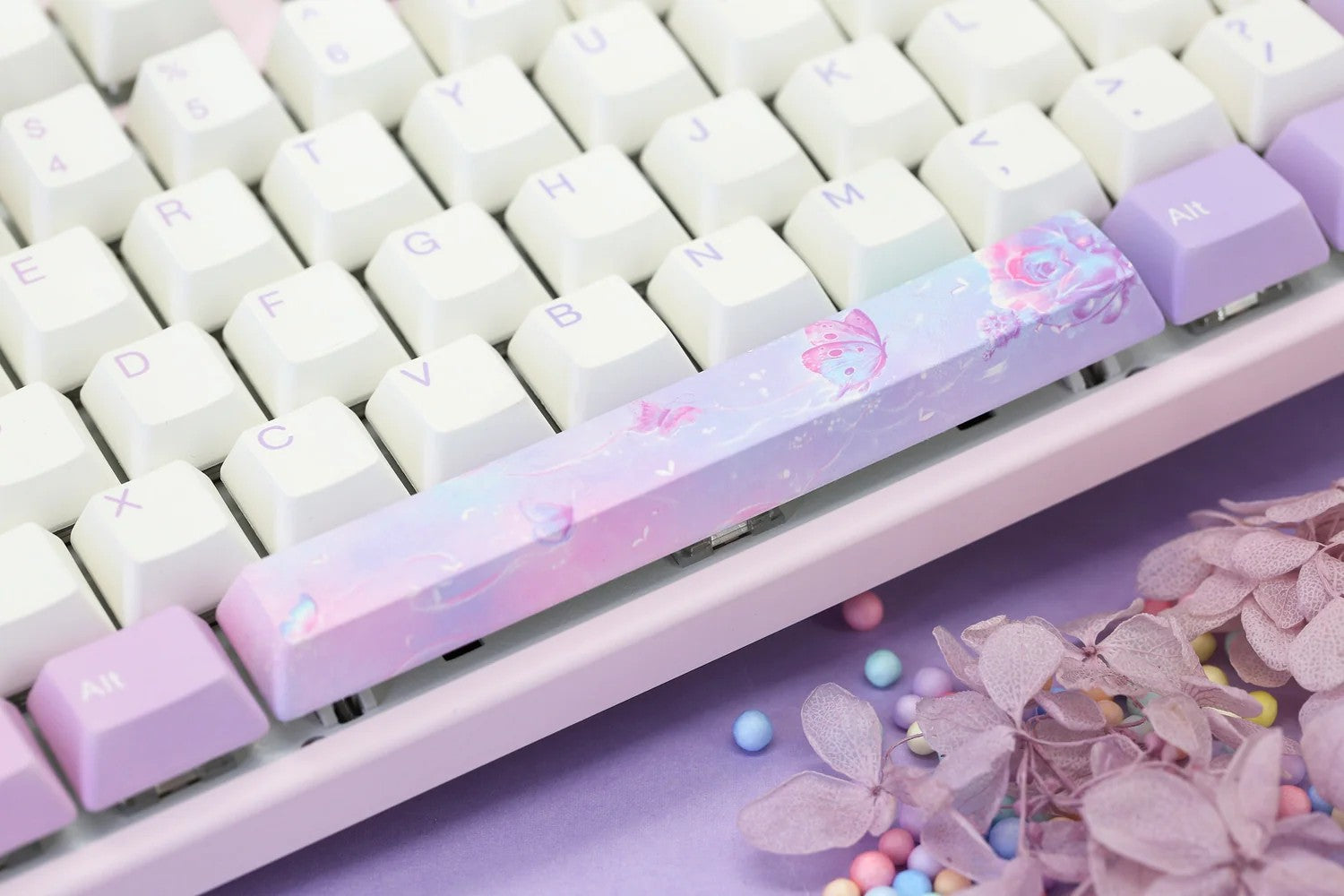 Mechanical keyboard Varmilo VEM87 Dreams On Board 87Key, EC V2 Jasmine, USB-A, EN/UKR, White Led, Рожевий