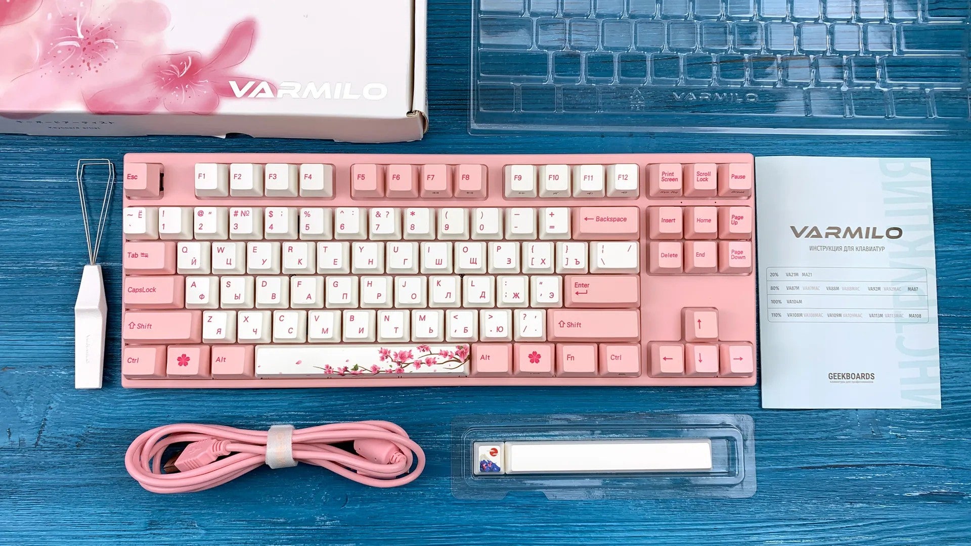 Keyboard Varmilo VEM87 Sakura R1 EC V2 Sakura UA