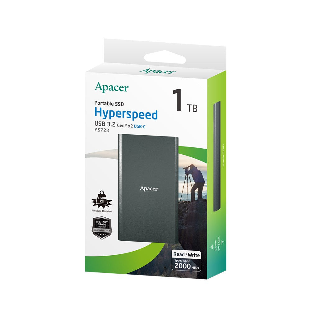 Portable SSD Apacer 2TB USB 3.2 Gen 2x2 Type-C AS723