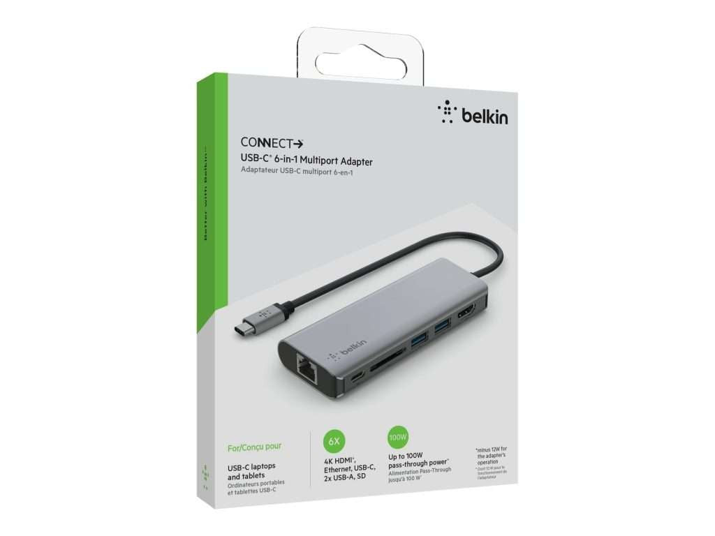 Belkin Hub USB-C 7in1 Ethernet/HDMI/VGA/2хUSB-A/USB-C/SD/microSD/jack3.5