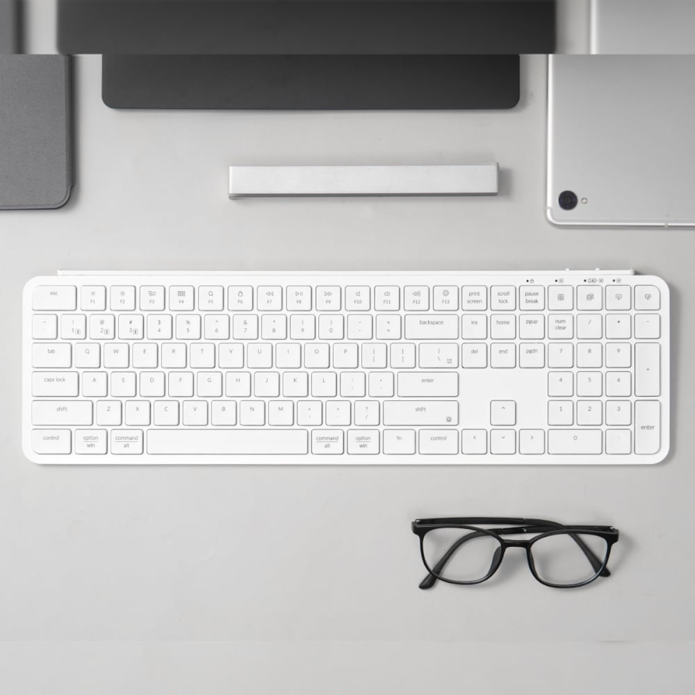Keyboard Keychron B6 Pro, USB/WL/BT, ivory white