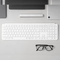 Keyboard Keychron B6 Pro, USB/WL/BT, ivory white