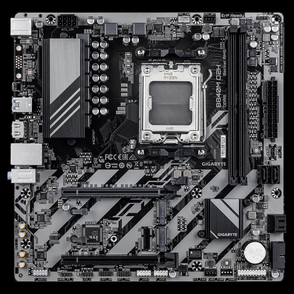 GIGABYTE Motherboard B840M DS3H sAM5 B840 4xDDR5 M.2 HDMI DP mATX