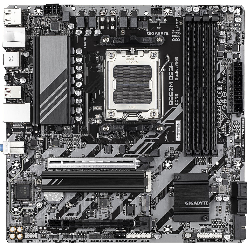 GIGABYTE Motherboard B850M DS3H sAM5 B850 4xDDR5 M.2 HDMI DP mATX