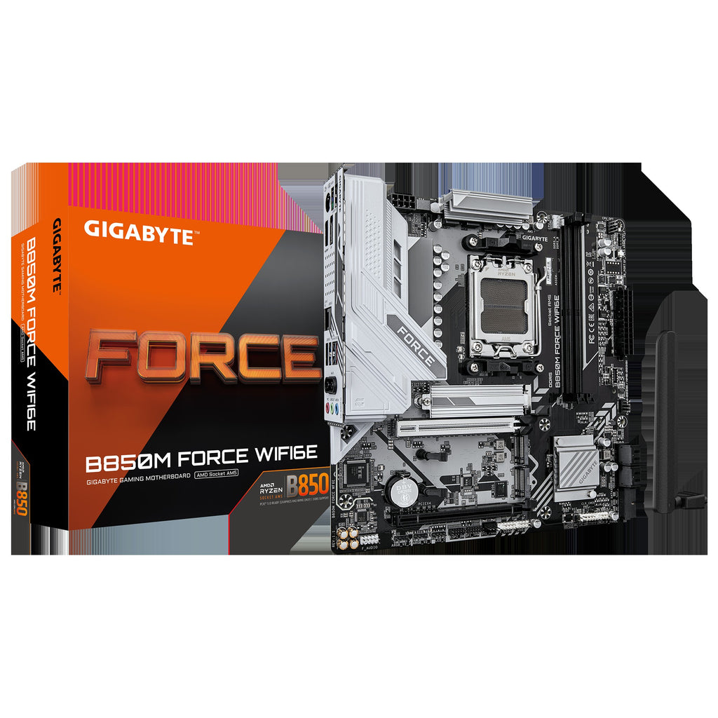 GIGABYTE Motherboard B850M FORCE WF6E sAM5 B850 2xDDR5 M.2 Wi-Fi BT HDMI DP mATX