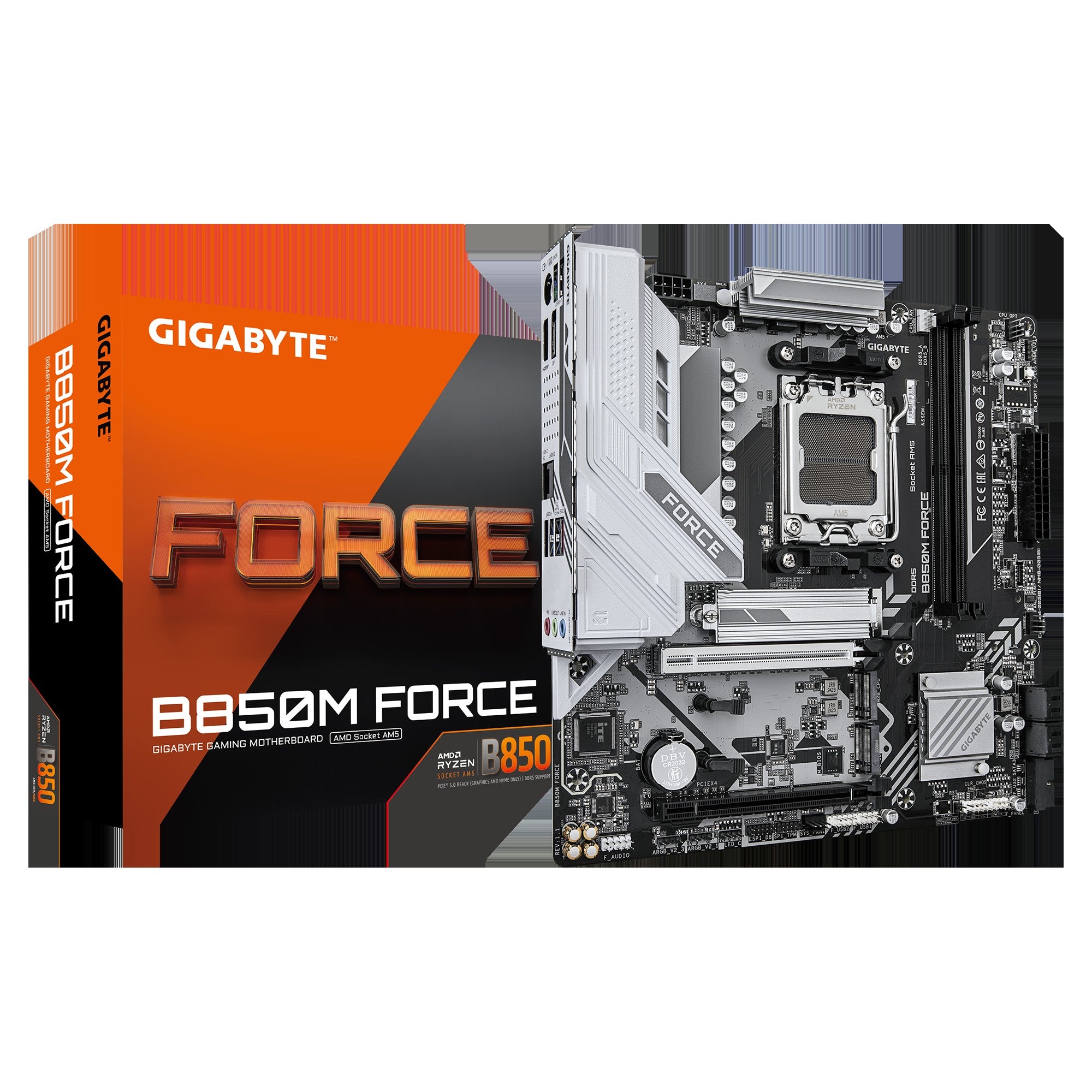 GIGABYTE Motherboard B850M FORCE WF6E sAM5 B850 2xDDR5 M.2 Wi-Fi BT HDMI DP mATX