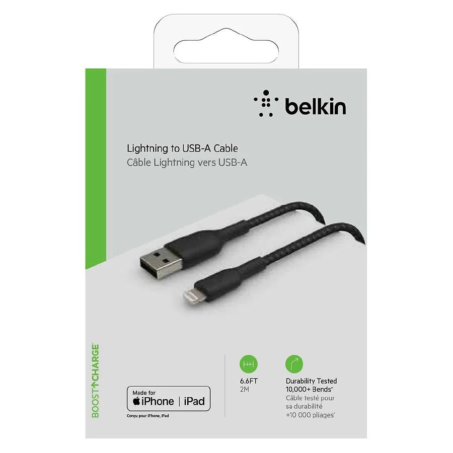 Belkin сable USB-A > Lightning charge/data, 2m, BRAIDED, black