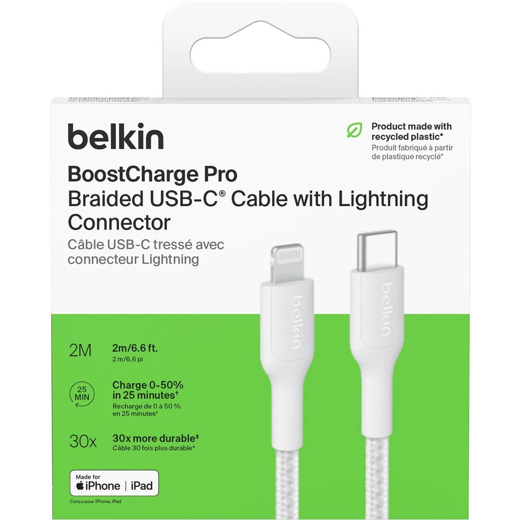 Belkin сable USB-A > Lightning charge/data, 2m, BRAIDED, black