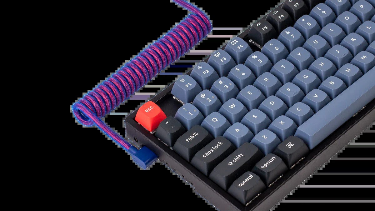 Cabel Type-A/Type-C Keychron Premium Coiled Aviator Cable-Angled Red