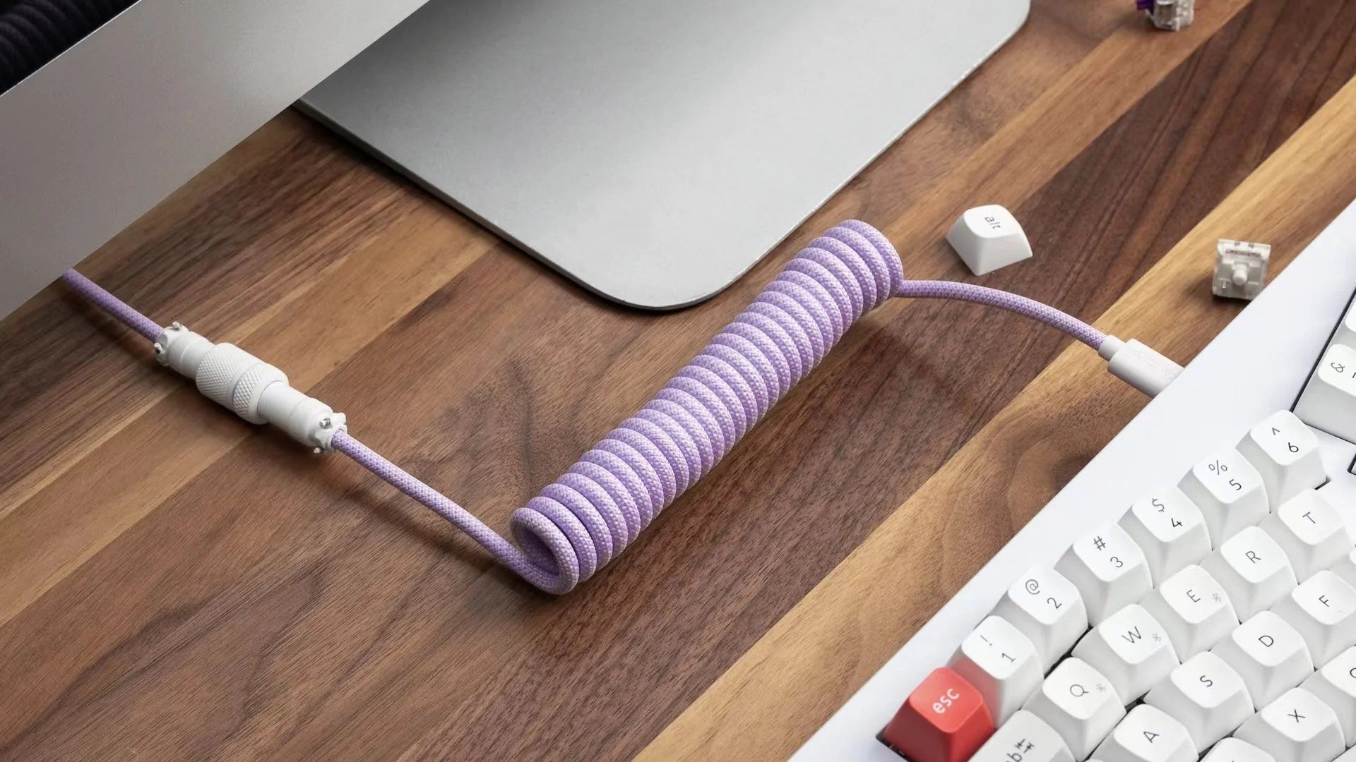 Cabel Type-A/Type-C Keychron Coiled Cable Grey