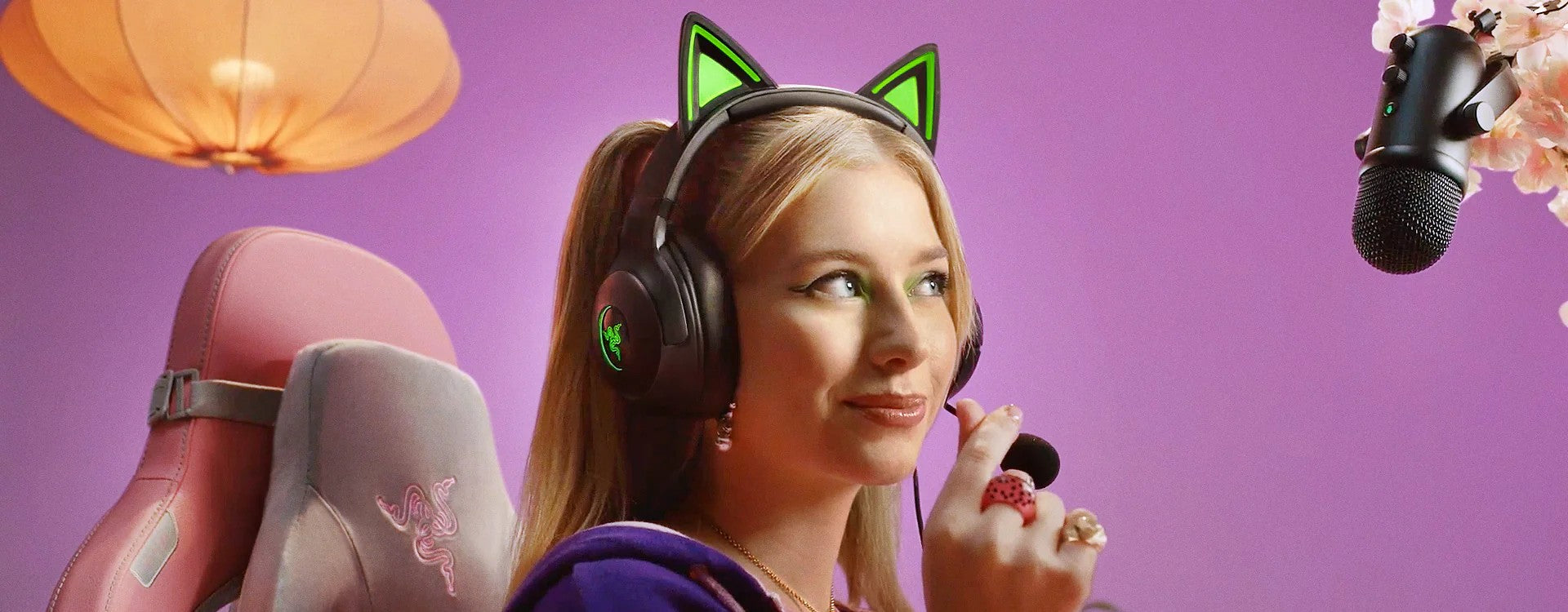 Razer Headset Kraken Kitty V2, 7.1, RGB, USB-A, white
