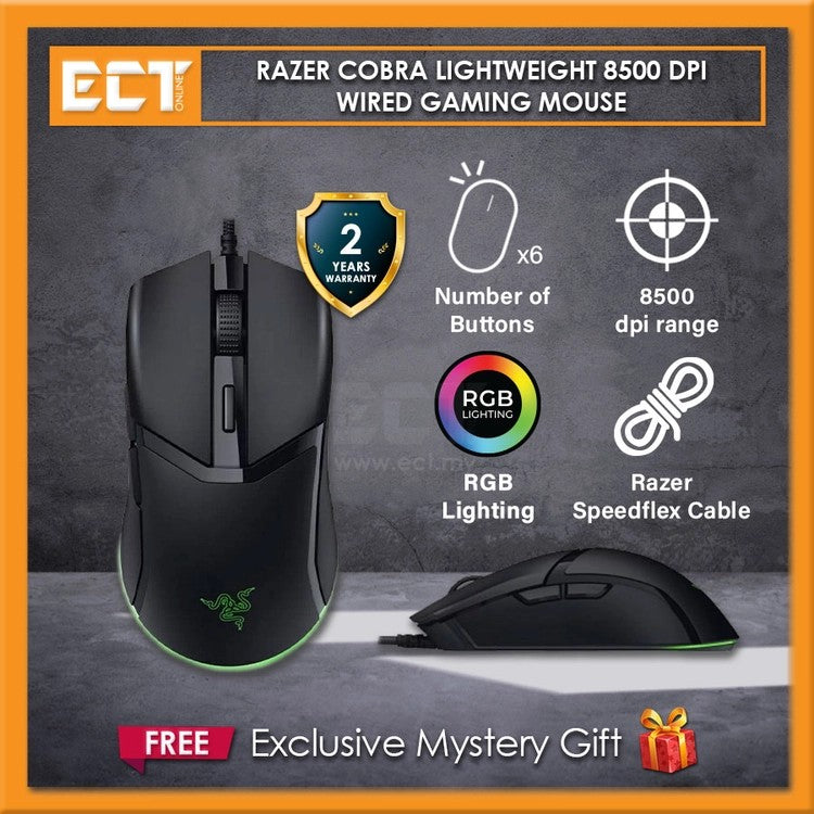 Razer Mouse Cobra, RGB, USB-A, black
