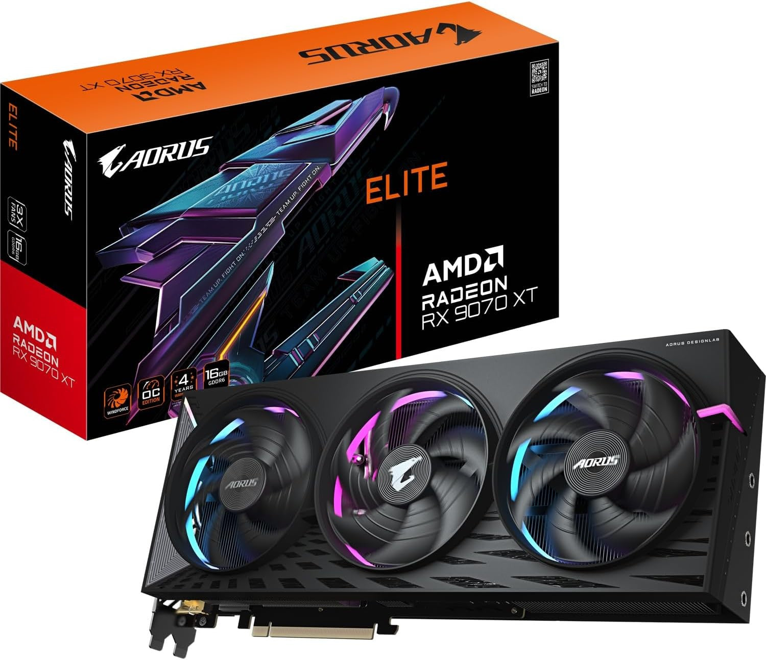 GIGABYTE Graphic Adapter Radeon RX 9070 XT 16GB GDDR6 AORUS ELITE