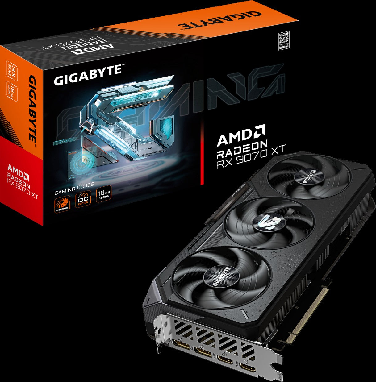 GIGABYTE Graphic Adapter Radeon RX 9070 XT 16GB GDDR6 GAMING OC ICE white