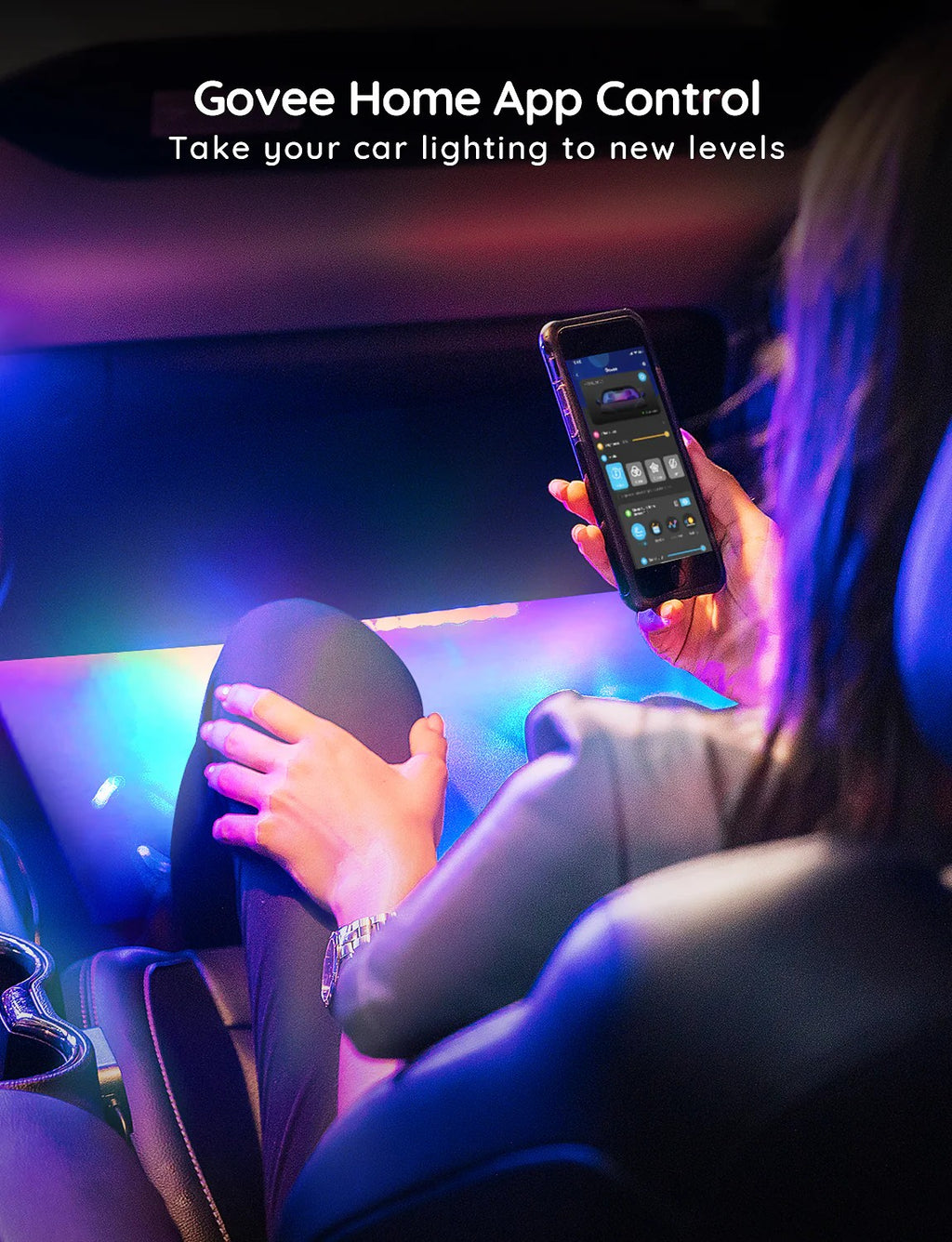 Govee RGBIC Interior Car Lights (30 Scene Mode + 4 Music Mode)--Without Remote Control