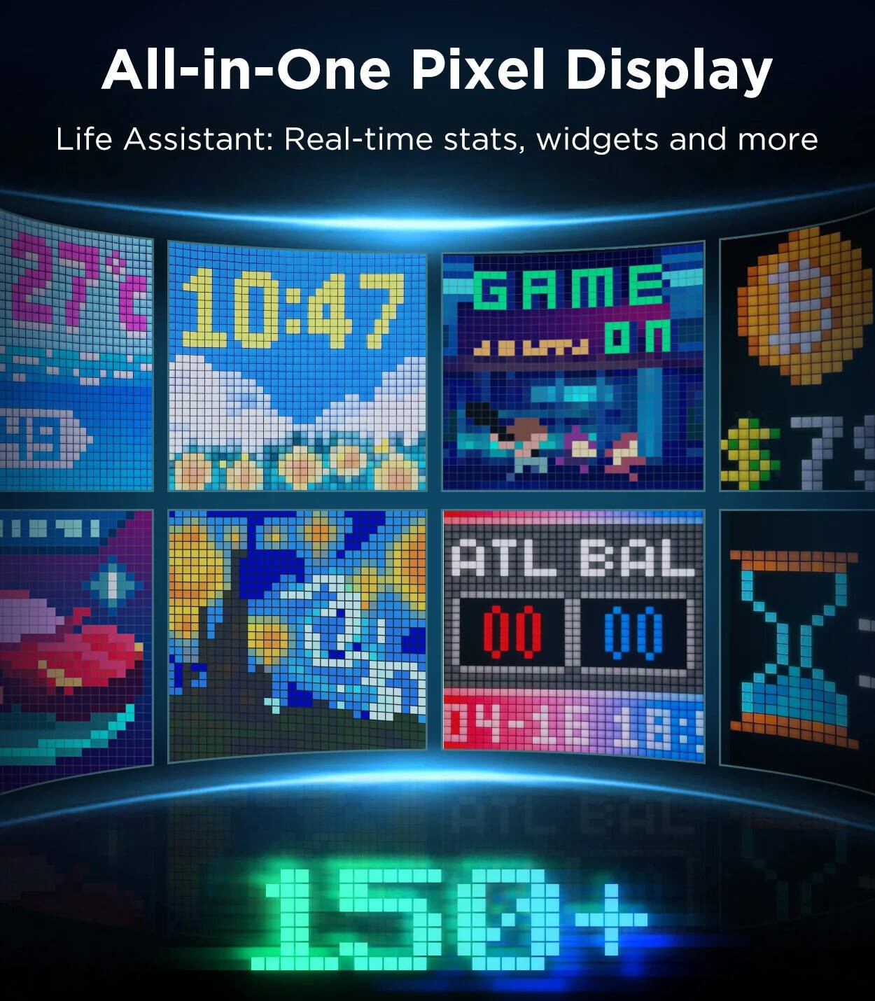 Govee H8630 LED Gaming Pixel Light 32x32 Pixels, RGBIC, WI-FI/Bluetooth, сірий